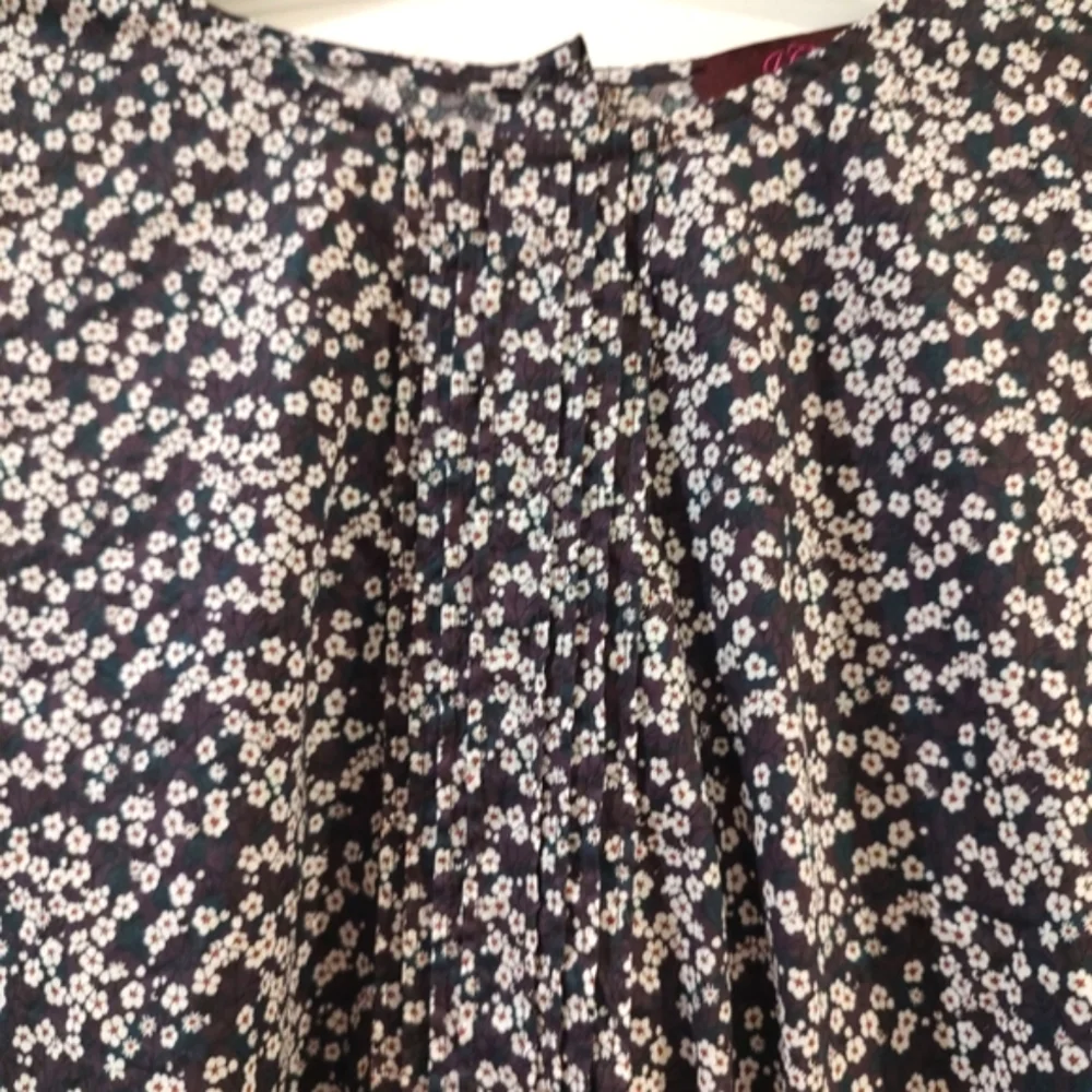 J. Crew Liberty Fabric Misti Valeria Floral Top Purple White Black Smock…